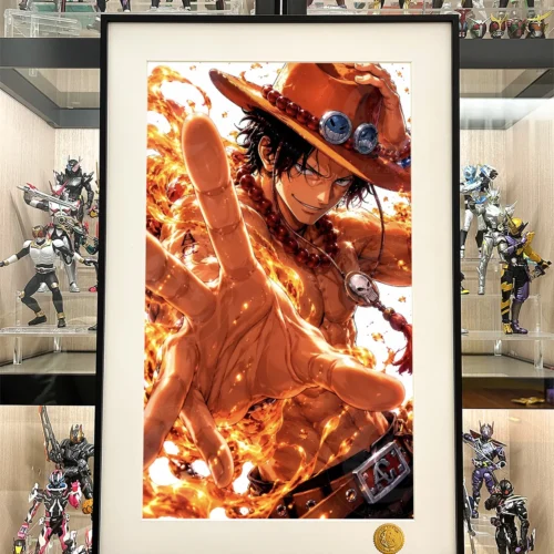 "Premium Portgas D. Ace Starry Sky decorative painting gallery, showcasing vibrant cosmic art and fine details of this limited edition One Piece Ace."