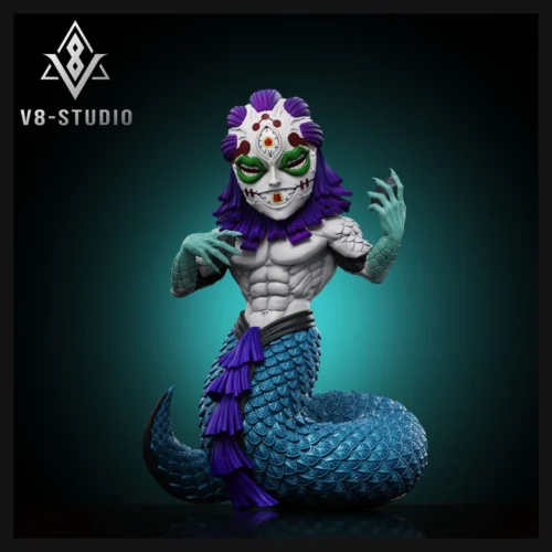 "Iconic WCF Gyokko complete form Demon Slayer statue, vividly displaying the terrifying grotesque multi-limbed demon adorned with ornate pots."