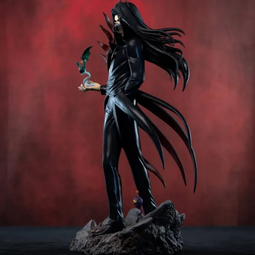 "Dynamic Karasu Yu Yu Hakusho 1/6 scale polystone statue. Gallery views highlight explosive combat pose, intricate details, and dark energy."