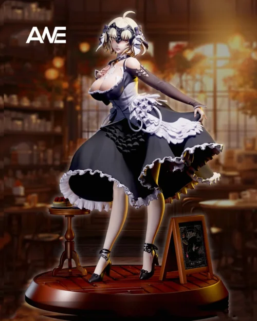 "Limited Edition Jalter Fate/Grand Order premium resin statue. Shows her iconic dynamic pose with intricate armor and commanding presence."