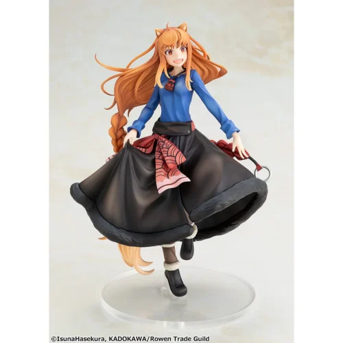 "Holo (Original Ver.) Spice and Wolf KADOKAWA statue. Dynamic pose shows flowing hair, tail, and iconic apple from multiple angles."