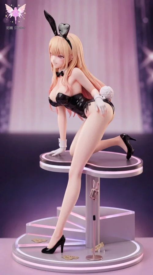 "Limited Edition 1/6 Marin Kitagawa Bunny Girl resin statue. Gallery views show dynamic pose, sleek suit, and sculpted details from multiple angles."