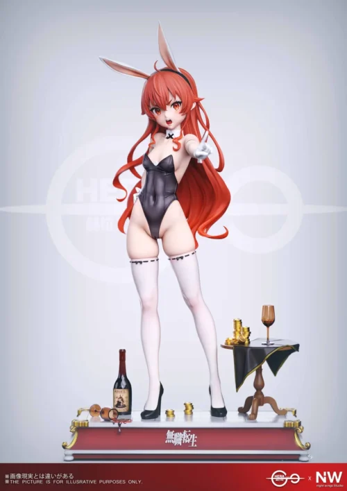 "Limited Edition Eris Bunny Mushoku Tensei resin statue gallery. Dynamic angles, alluring pose, and premium sculpting by HERA & Night Wing."