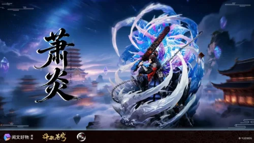 "Dynamic 1/6 Licensed Xiao Yan Battle Through the Heavens resin statue. A premium, limited edition collectible showcasing vibrant LED and intricate."