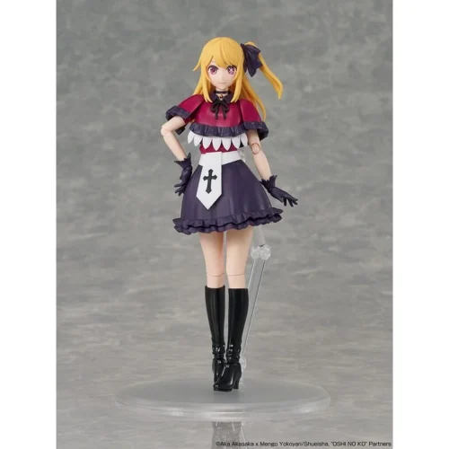 "Dynamic Ruby Hoshino Oshi no Ko figure by KADOKAWA, capturing her energetic idol performance with vibrant colors and youthful charm on a stage."