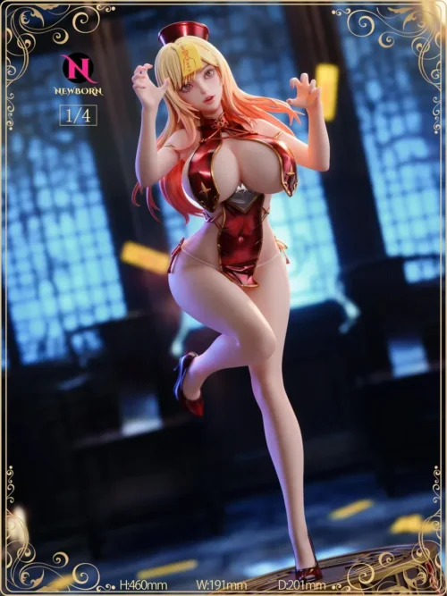 "Explore the ultra-limited 1/4 scale Marin Kitagawa Zombie resin statue, revealing intricate gothic details and dark fantasy artistry from every angle."