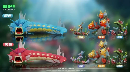 "Premium Limited Edition Handcrafted Pokémon Underwater Statue by UP Studio, capturing vibrant Pokémon in a dynamic aquatic diorama."