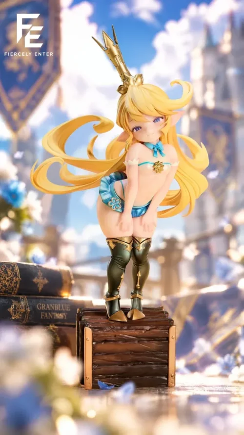"Dynamic 1/6 Granblue Fantasy Charlotte resin statue by Fiercely Enter Studio, featuring her heroic pose, flowing cape, and exquisitely detailed armor."
