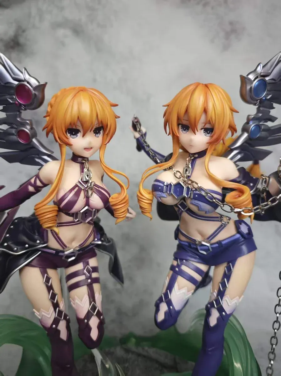 "Dynamic Yamai Kaguya & Yuzuru Date A Live twin figures by Oriental Doll Studio, highlighting intricate wing effects and premium sculpt details across."