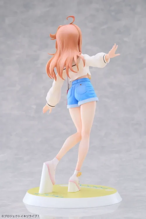 "Officially licensed Love Live! Polka Takahashi 1/7 figure. Dynamic pose, blue bird, stage details from all angles."