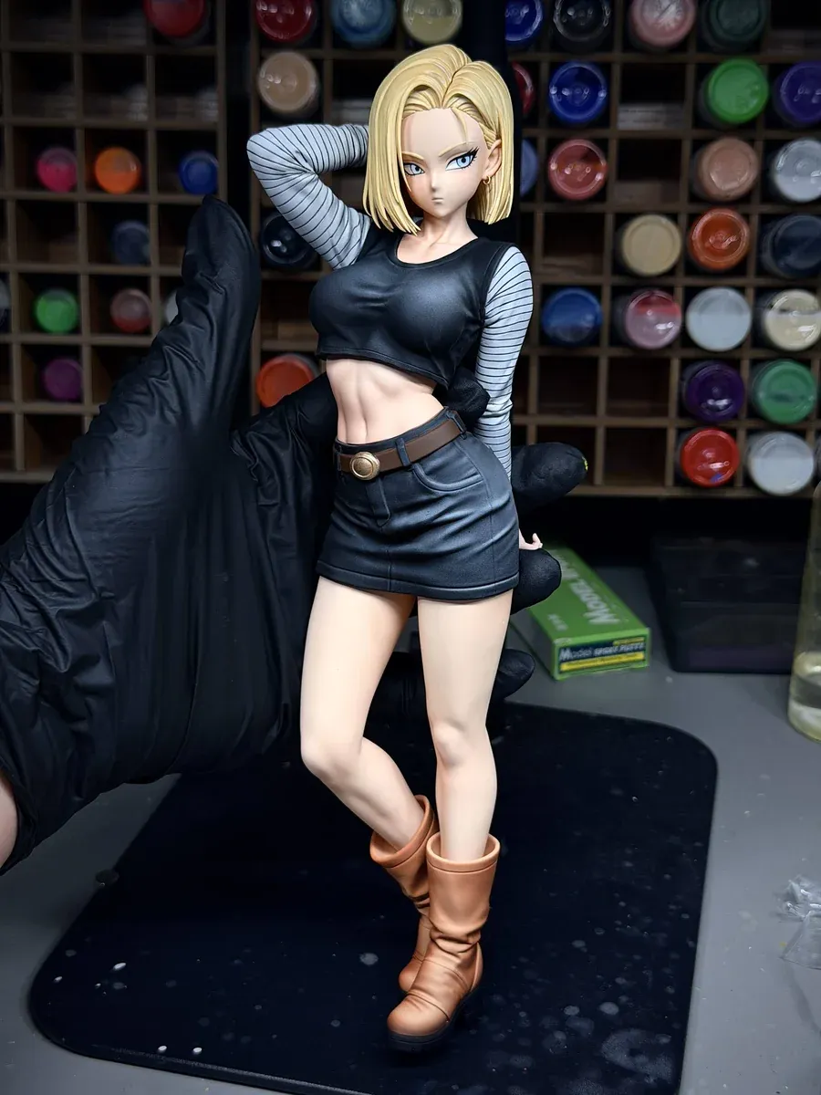 "Exclusive 1/6 scale Dragon Ball Android 18 premium figure by LP Studio. Captures youthful, confident Android 18 in a relaxed, elegant pose."