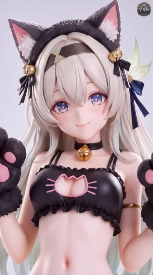 "Detailed gallery view of the 1/6 Cat Ear Firefly original statue, highlighting the ethereal cat-ear girl, glowing fireflies, and premium resin sculpt."