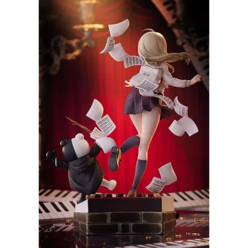 "Akamatsu Kaede Danganronpa V3 Phat! Studio figure. Dynamic piano performance, flowing notes, and intricate uniform details from various angles."