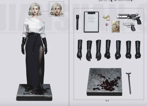 "Hyper-realistic Grace Ashcroft 1/6 Movable Statue by Jian Shan Studio. Highly articulated, authentic fabric, and grim Resident Evil 9 details."
