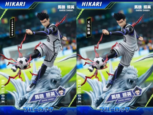 "Dynamic Blue Lock Barou Shoei statue captures his fierce ego in an action pose, featuring both iconic Second Selection and Team X uniforms."