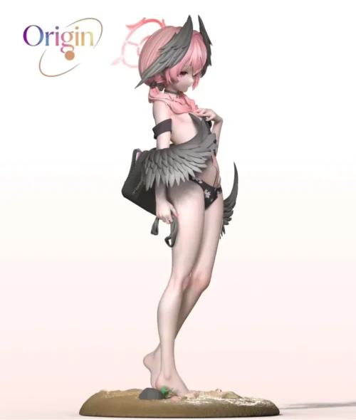 "Showcasing the meticulously sculpted 1/6 Koharu Shimoe Blue Archive resin statue from Origin Studio, with dynamic angles revealing exquisite details.“