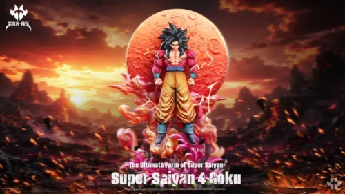 "1/6 Super Saiyan 4 Goku resin statue, a dynamic masterpiece by Zhigao Tian Studios showcasing explosive power with vibrant LED effects."