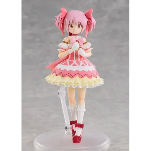 "BUZZmod Madoka Kaname movable figure gallery. See dynamic poses and vibrant magical girl transformation details from multiple angles, highlighting."