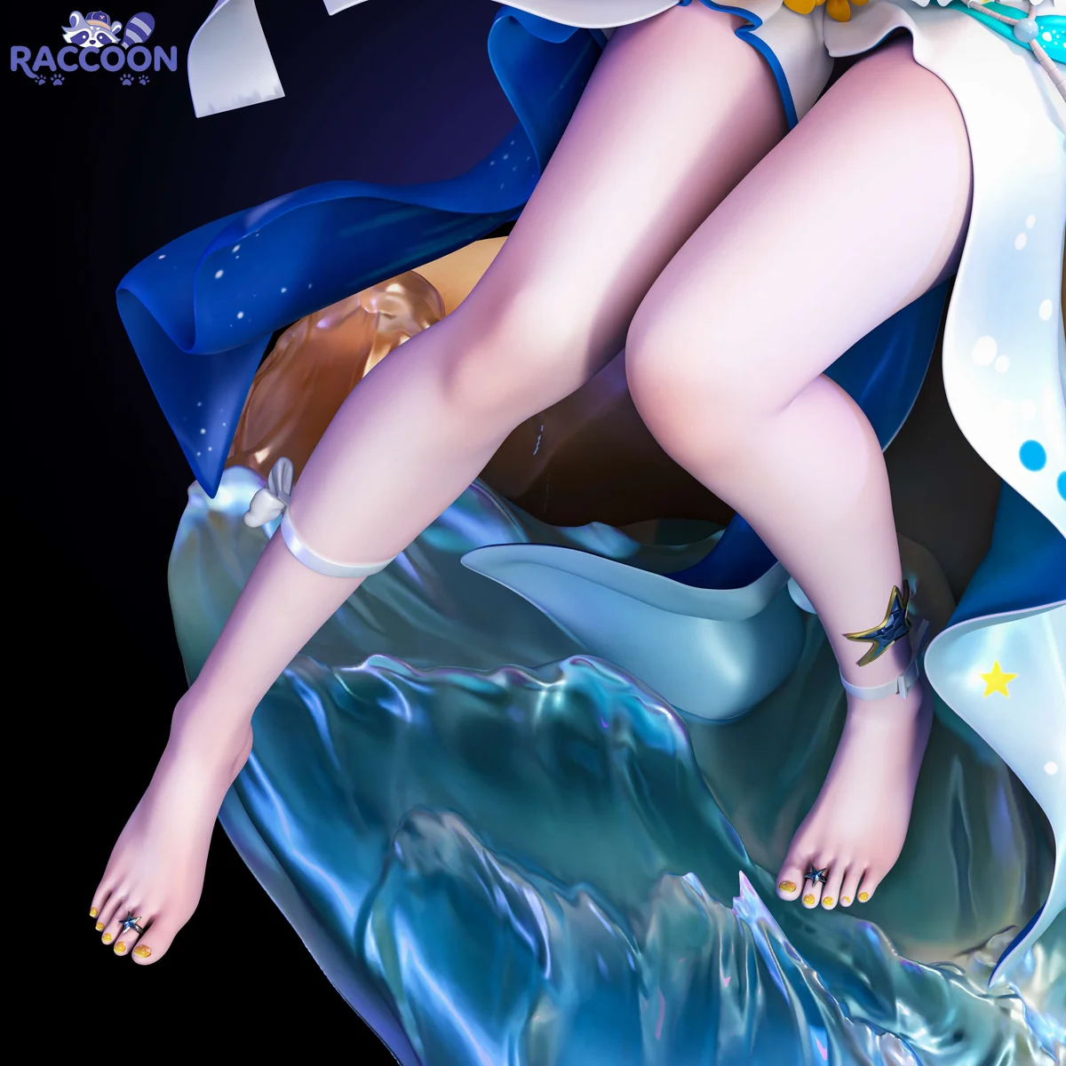 "Premium 1/6 Qing Ge Niao Honkai: Star Rail resin statue, ethereal character with whimsical balloon, dynamic pose, with intricate sculpt."