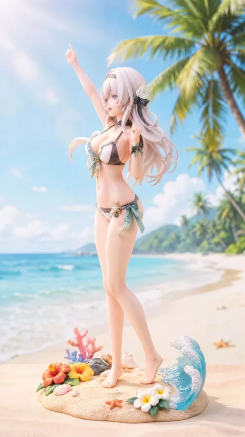 "Premium 1/6 scale Honkai Star Rail Firefly swimsuit statue from Zhimeng Studio, showcasing dynamic posing, exquisite sculpted details."