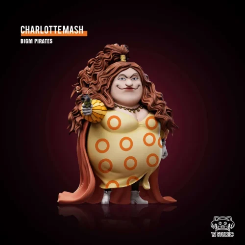 "Exclusive Charlotte Mashu One Piece YZ Studio statue in a vibrant, dynamic pose, a premium collectible figure for fans."