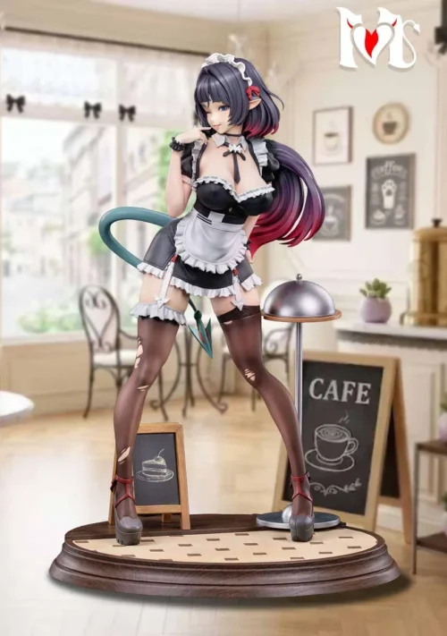 "Exquisite 1/6 scale YM Studio Jian Du Maid resin statue from Zenless Zone Zero, showcasing her dynamic pose and elegant uniform with vibrant game."