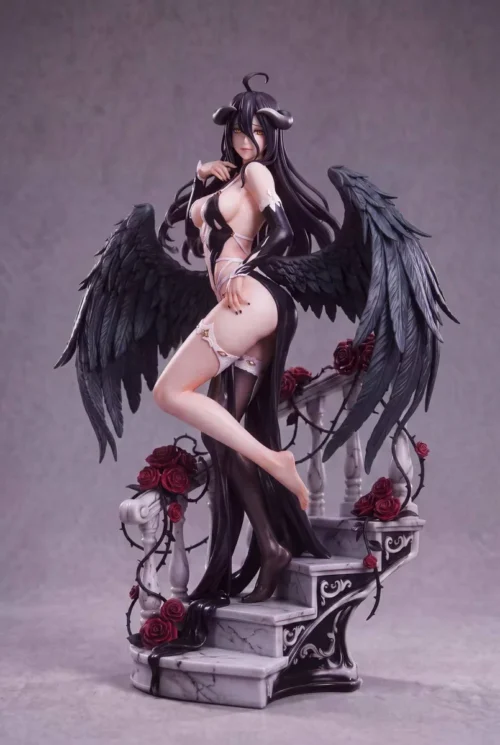 "Lux Studio's Limited Edition 1/6 Albedo Evening Gown Ver. Overlord statue, showcasing her sophisticated gothic elegance and alluring presence."