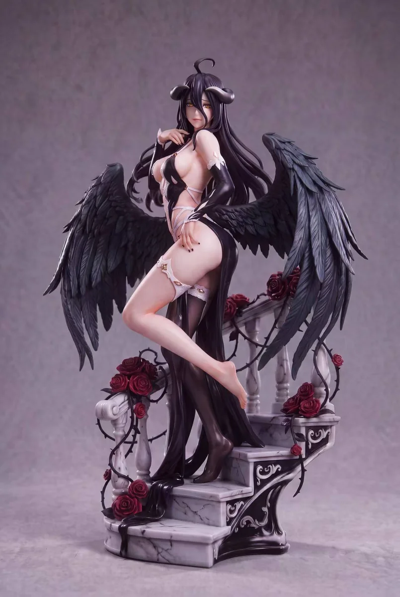 "Lux Studio's Limited Edition 1/6 Albedo Evening Gown Ver. Overlord statue, showcasing her sophisticated gothic elegance and alluring presence."