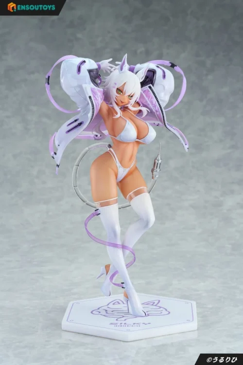 "Hilgi Cyberpet original cyberpunk figure by ENSOUTOYS Studio, featuring Hilgi and her loyal mech companion in an exquisite, dynamic pose."