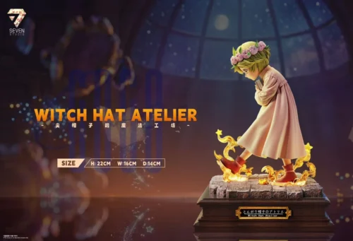 "1/6 Coco Witch Hat Atelier statue by Seven Studio: a Limited Edition collectible with a whimsical dynamic pose and glowing LED base."