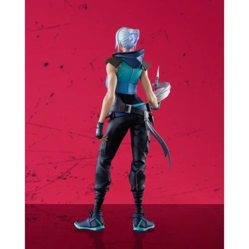 "Good Smile Company's VALORANT Jett figure. Dynamic aerial pose, signature wind effects, and premium sculpt details captured from multiple angles."