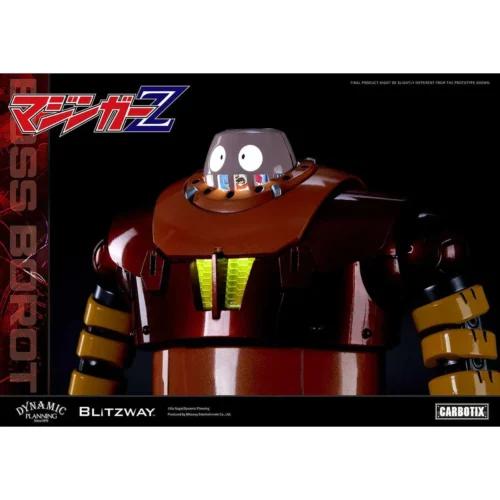 "Official Blitzway Mazinger Z Boss Robot statue from multiple angles, showcasing its robust design and intricate mecha details."