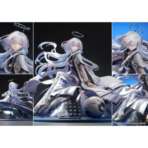 "Official Wuthering Waves Morn 1/6 scale figure gallery, showing dynamic sci-fi details, intricate sculpting, and premium finish from various angles."