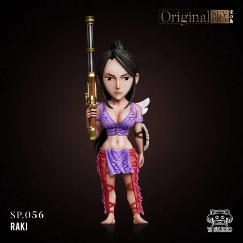 "Exclusive One Piece Laki Shandian Warrior YZ Studio statue, showcasing her dynamic Skypiea tribal action pose. A premium collectible."