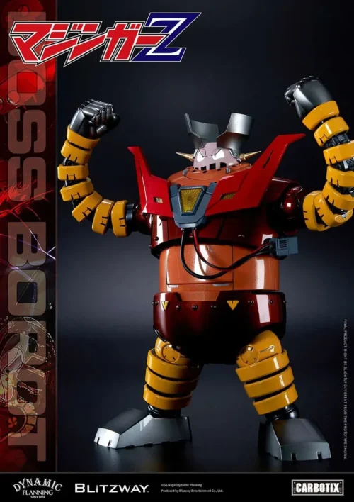 "Official Blitzway Mazinger Z Boss Robot statue, a faithful premium collectible figure showcasing the iconic anime mecha design in a powerful pose."
