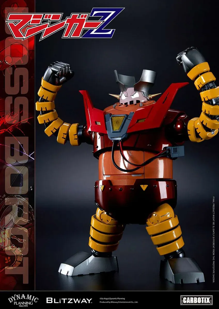 "Official Blitzway Mazinger Z Boss Robot statue, a faithful premium collectible figure showcasing the iconic anime mecha design in a powerful pose."