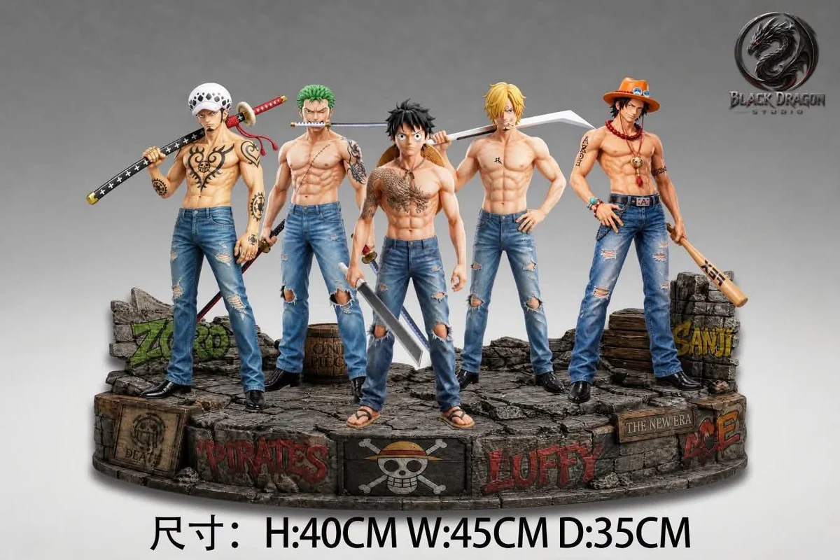 "Ultra-limited premium 1/6 Street Crew Pirates One Piece resin statue from Black Dragon Studio. Features an edgy urban character in a dynamic pose."