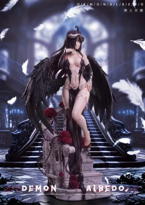 "Limited Edition 1/6 Albedo Evening Gown Ver. Overlord statue by Lux Studio, showcasing intricate gothic elegance and sophisticated details."