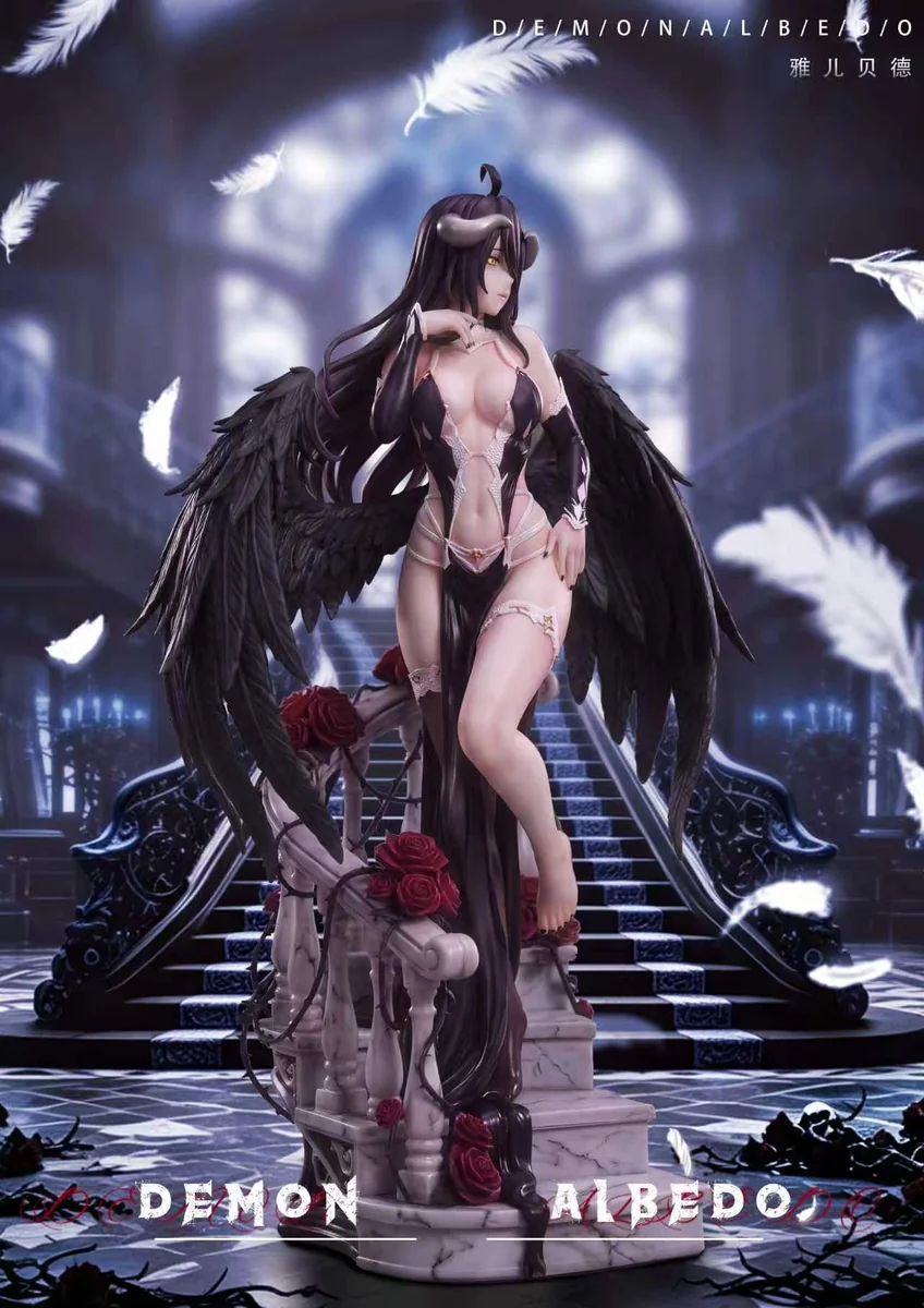 "Limited Edition 1/6 Albedo Evening Gown Ver. Overlord statue by Lux Studio, showcasing intricate gothic elegance and sophisticated details."