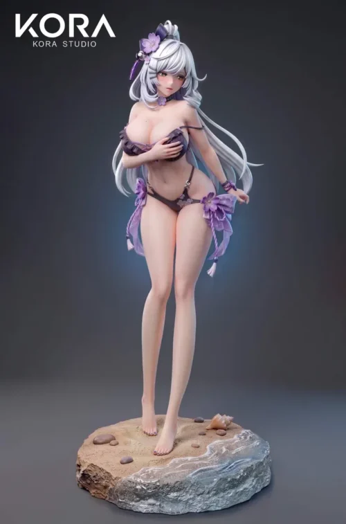 "KORA Studio 1/6 Canhong Chihui limited edition resin statue gallery, showcasing vibrant colors, dynamic pose, and intricate summer beach details."