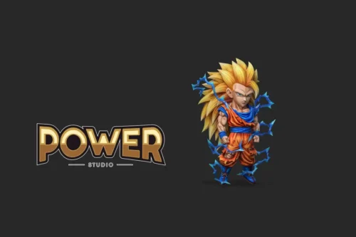 "Dynamic Super Saiyan 3 Goku battle-damaged figure statue with iconic golden hair, intense details, and a rocky base."