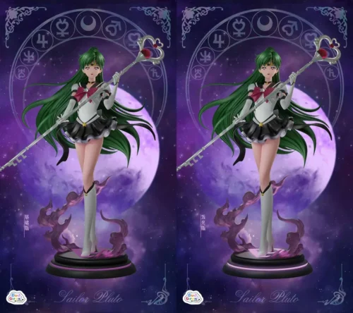 "Stunning 1/6 scale Sailor Pluto LED resin statue, an elegant and exclusive limited edition collectible from Sailor Moon Eternal by How Cute Studio."