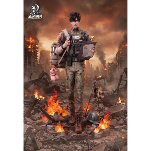 "Premium 1/6 Li Shen (Birthday Theme) Love and Deepspace statue. Elegant character with dynamic LED light-up base, glowing flames, and deer motif."