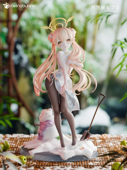 "Close-up views of the 1/6 Atsukage Hifumi Blue Archive statue, showcasing her elegant Chinese cheongsam and premium sculpt details from various angle."