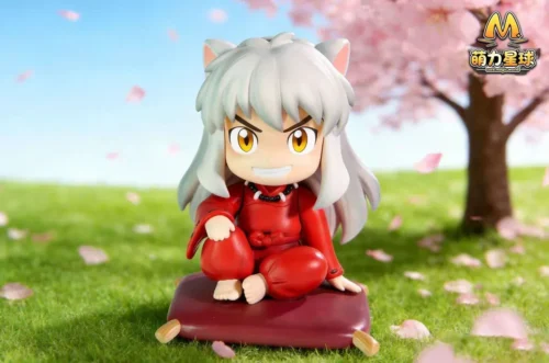 "Limited Edition Handmade Q-version Inuyasha & Kikyo statues. Adorable relaxed poses, vibrant colors, and sculpted details from all angles."
