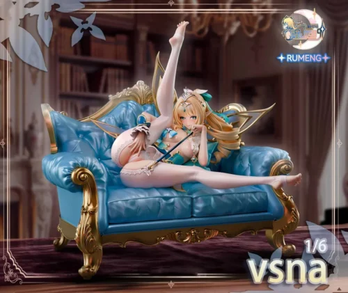 "Exquisite 1/6 scale Vesna Genshin Impact resin statue, meticulously crafted by Rumengshe Studio, displaying elegant fantasy character design."