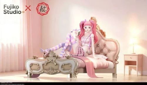 "Limited Edition 1/6 Miwako Paradise Kiss resin statue in a dynamic, high-fashion pose with whimsical floral details, exuding premium elegance."