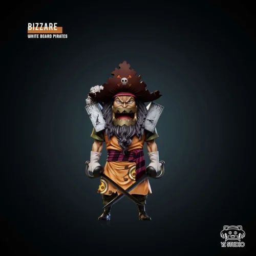 "An essential YZ Studio Bizarre One Piece statue featuring a dynamic Whitebeard Pirate, perfectly detailed with an anime-accurate action pose."