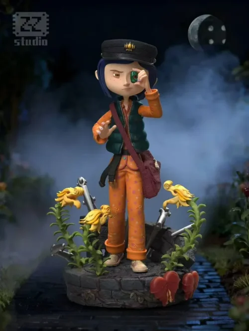 "Limited Edition Coraline Statue main image, exquisitely capturing her iconic stop-motion animation aesthetic with intricate dark fantasy details."