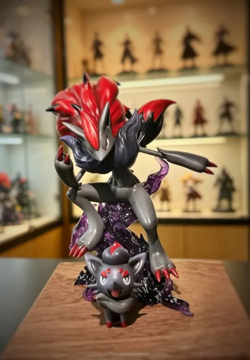 "Limited edition 1/20 Zoroark Pokemon figure, dynamically posed to embody its dark mystique and powerful illusions. Includes bonus."
